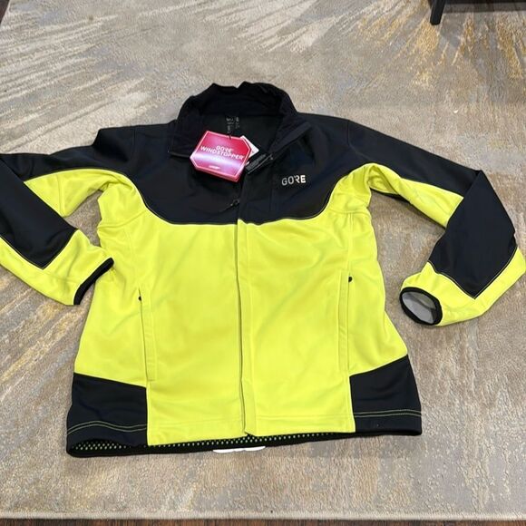 GORE Wear C5 WINDSTOPPER THERMO Trail Jacket SZ L BLK/Neon Yellow new with tags